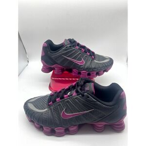 Nike Shox TLX Womens 7 Black Rave Pink Lace Up Athletic Running Shoes 488344-010